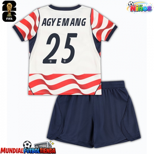 Camiseta Estados Unidos Patrick Agyemang #25 Primera Equipación Replica Mundial 2026 para niños mangas cortas (+ Pantalones cortos)